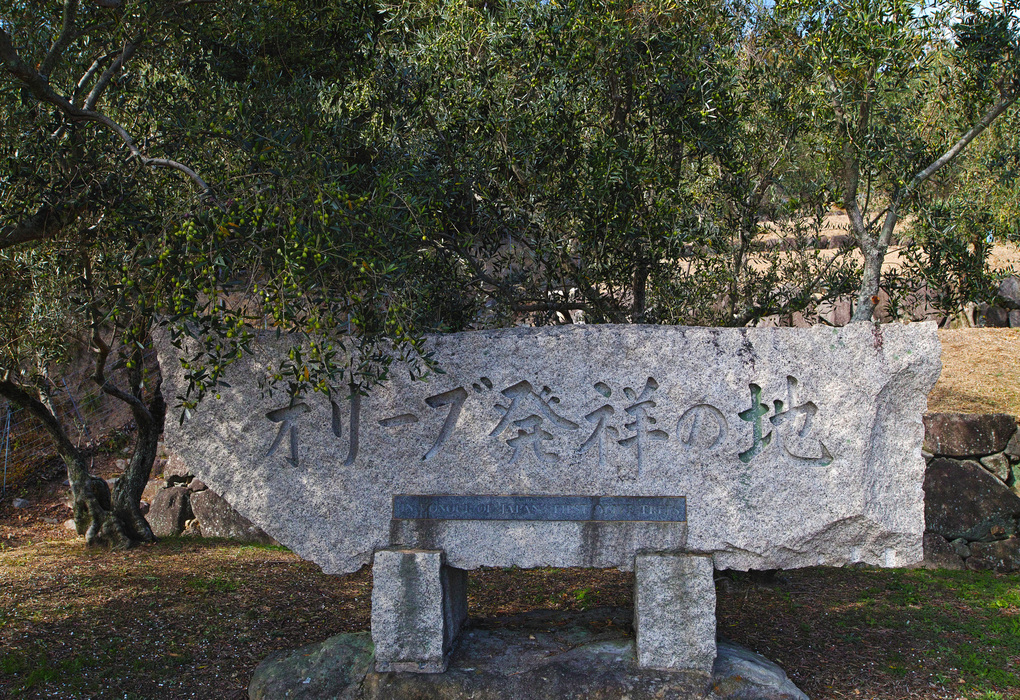 オリーブ発祥の地　石碑